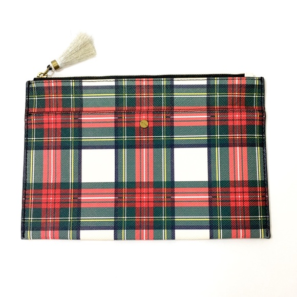 J. Crew Handbags - J. Crew Large Tartan Plaid Pouch